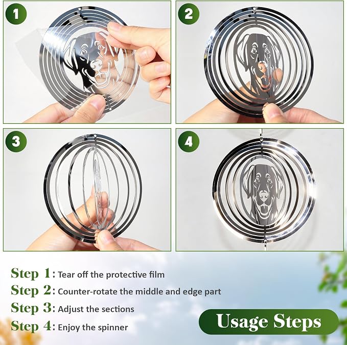 CHONOVO Bird Deterrents for Outside, 12 Discs 4 Set Reflective Dog Wind Spinners, 3D Bird Scare Devices to Keep Woodpecker Pigeon Away, Outdoor Hanging Bird Reflectors for Patio, Roof, Garden, Yard
