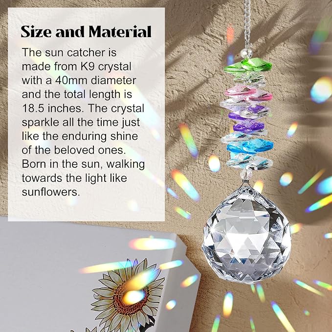 Sympathy Gift for Lose of Loved Ones, Grief Memorial Suncatcher Ornament for Loss of Mom Dad, Bereavement Crystal Rainbow Maker, Unique Heart Shaped Hanging Decorations for Daily Remembrance