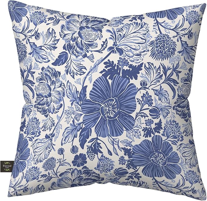 Briarwood Lane Everday Indoor/Outdoor Pillow 17x17 Blue and White Floral for Everday Pillow