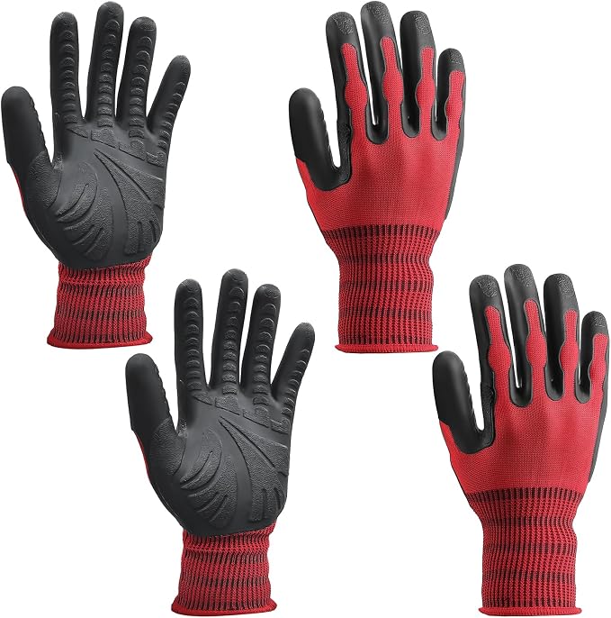 Aegend Gardening Gloves-Enhanced Non-Slip Grip Pattern,Thickened Recyclable TPE Coating-Breathable,Thorn-Resistant Work Glove