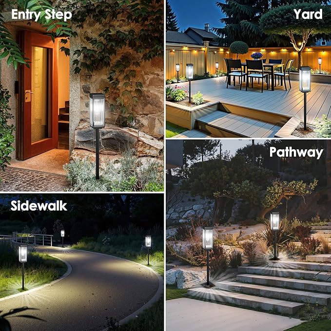 ELECLINK Solar Pathway Lights Outdoor, 6 Pack Upgraded Solar Lights Outdoor Waterproof, Bright Up to 15 Hrs Auto On/Off Garden Light for Yard Patio Lawn Path Walkway Driveway Outside Decor(Cool White)
