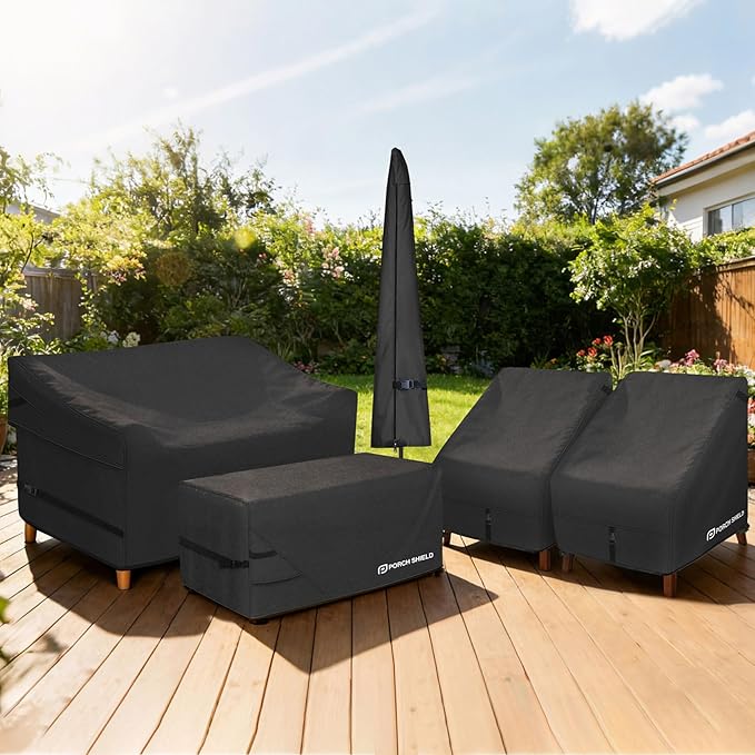 Porch Shield Waterproof Outdoor Deep Seat Sofa Cover –Patio Furniture Couch Cover 79W x 40D x 35H inch, Black
