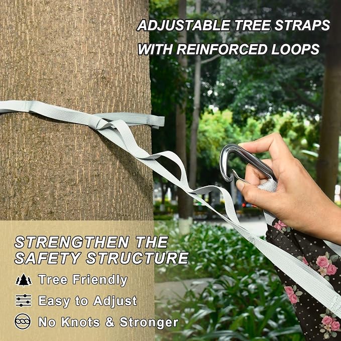Camping Hammock Outdoor Hammocks for Outside Rose Dots Floral Black Beach Trees Portable Lightweight with Pockets Tree Straps Indoor