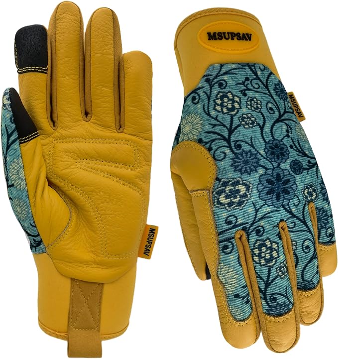 Cute Pattern Gardening Gloves,Thornproof Garden Glove,Gardener Gift | Gardening Gifts for Women,Touchscreen,Tender Thornproof,Cute Pattern,Protection Palm,Machine Washable,Adjustable Cuff
