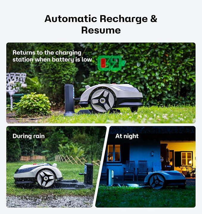 Raccoon 2 SE Robot Lawn Mower with Navigation Passage Plate, Auto Mapping Robotic Lawnmower for 0.15 Acre with APP Control, Vision Navigation, 20°Slope, Ideal Robot Mower for Small Lawns