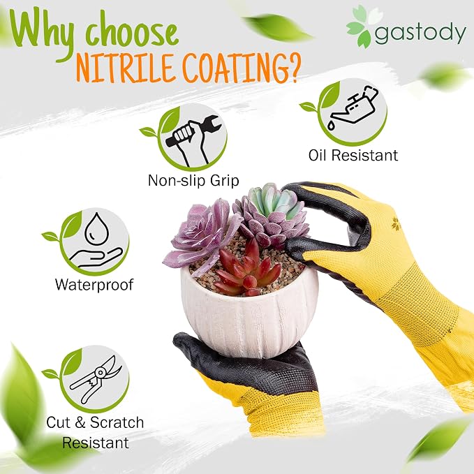 Long Sleeve Gardening Gloves for Women & Men, Long Cuff Garden Gloves | Multipurpose heavy-duty design for outdoor & indoor use; extended cuff shields forearms from thorns, scratches & dirt