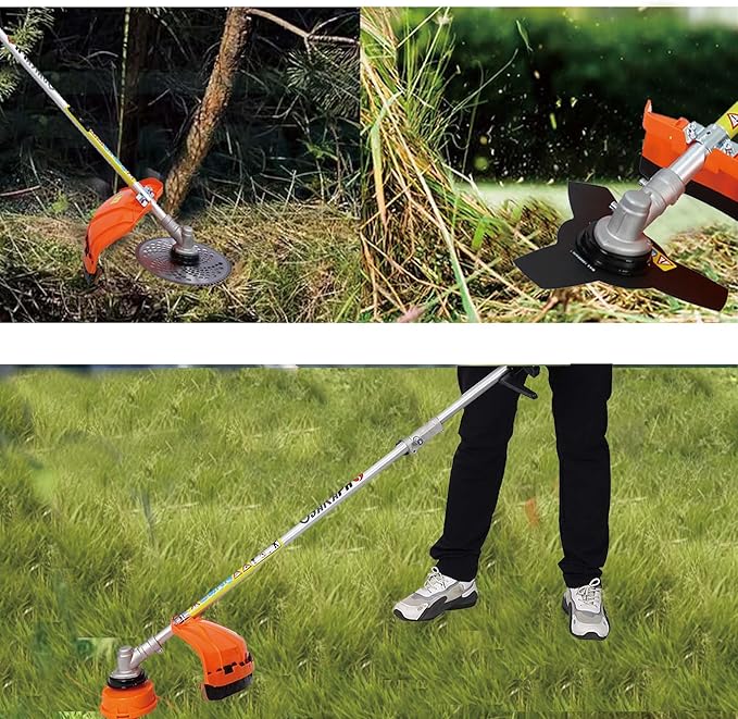 52cc 2-Cycle Gas Multi-Trimmer | 4-in-1 String Trimmer w/Rotatable Pole Saw, Weed Eater Weed Wacker, Brush Cutter & Hedge Trimmer Gas for Lawn, Yard, Garden Care, All-in-one Garden Tool