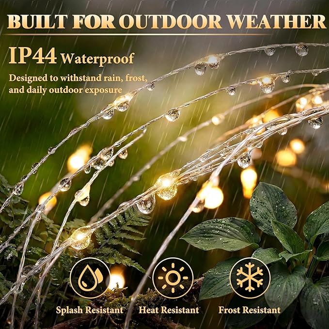 Solar Firework Lights Outdoor 2 Pack, 120LED Starburst Garden Lights Solar Powered with 8 Lighting Modes, Waterproof Decorative Lights for Flower, Walkways, Garden & Patio-Gifts for Women Mom