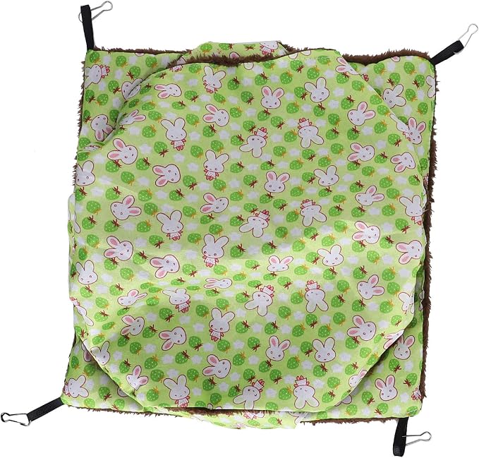 Guinea Pig Cage Hammock, Cute Rat Hamster Hanging Hammock Bed, Small Animals House Cage Accessories Toy for Hamster (Green)