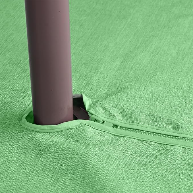 Outdoor Tablecloth Wrinkle-Free Stain Resistant Waterproof Polyester Fabric Table Cover with Zipper Umbrella Hole for Picnic/Party/Dinner/Patio Garden(70inch Round,Zippered,Kelly Green)