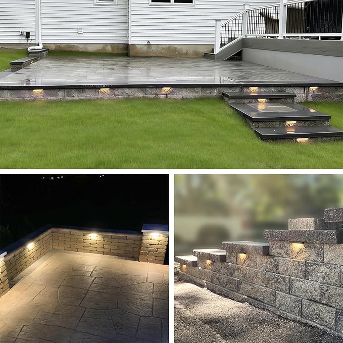 GKOLED Hardscape Light with Frosted Lens, Paver Wall Lighting, 6.8 Inches Long, Integrated 4W 2700K LED Light Source, Step Lights, Solid Powder Coated Die-cast Aluminum Housing, 12V AC/DC, UL Listed