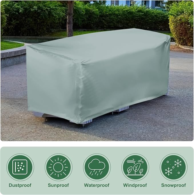 PATIKIL Outdoor Bench Cover, 210D Oxford Heavy Duty Waterproof Patio Furniture Covers for Garden Sofa Chair Table Zero Gravity, 53"L x 26"W x 35"T, Gray