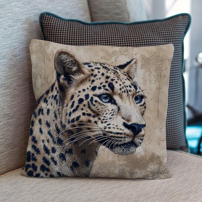 Antelope Black Animal Print Pillowcase Leopard Graphite Dot Cushion Cases 20x20 INClassic Accent Decorative Cushion Covers Home Decor for Living Bed Room Patio Home