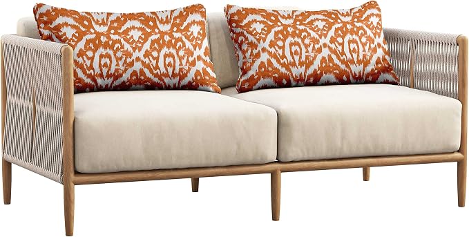Indoor/Outdoor Polyester Fabric Lumbar Pillow Cover, All-Weather Waterproof Rectangular Cushion Case for Patio Furniture, 12 x 18 Set of 2 - Ikat-24