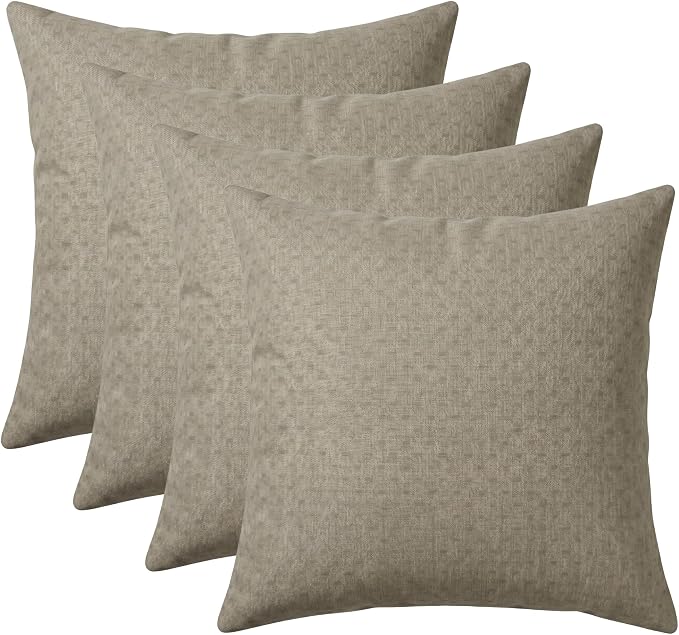 RSH DECOR: Sunbrella Square Throw Pillows Set of 4 | 20" x 20" | Water and Fade-Resistant Performance Fabric | Outdoor Pillow Covers with Down-Alternative Inserts | Made in USA (Dots Nice Shale)