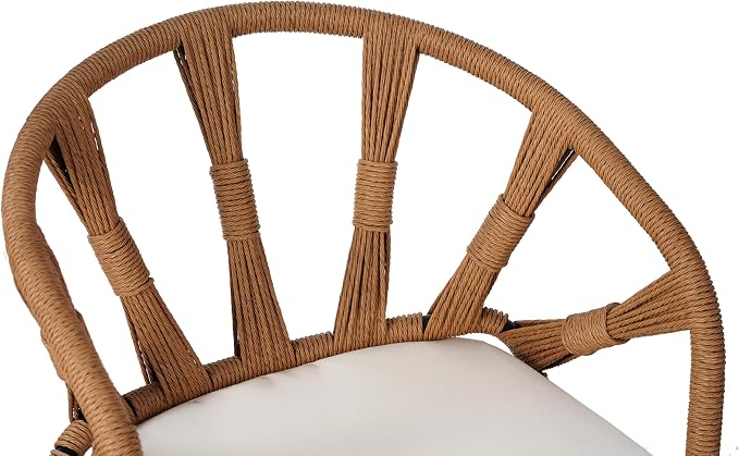 Contemporary Outdoor Set with PE Rattan Chairs and Plastic Wood Dining Table,Suitable for Gardens and Lawns (Dark Yellow@38)