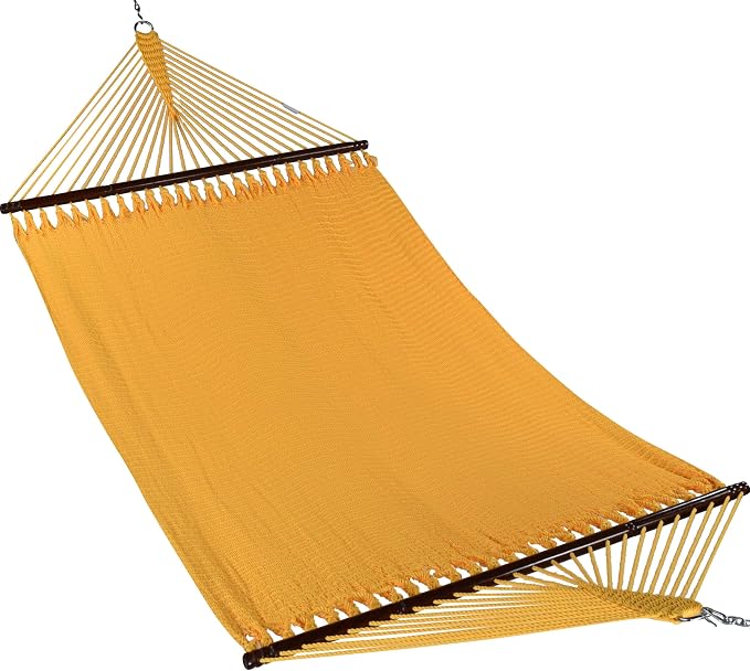 Jumbo Caribbean Hammock - 55 Inch - Soft-Spun Polyester - Yellow