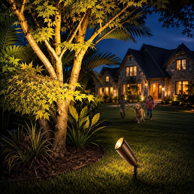 Low Voltage Landscape Lighting,Outdoor Spotlights 12V Uplights | IP65 Waterproof,Die-cast Aluminum,200°Adjustable,Without MR16 Bulb,Heavy Duty Spot Light for Tree Garden Yard Pathway,1Pack