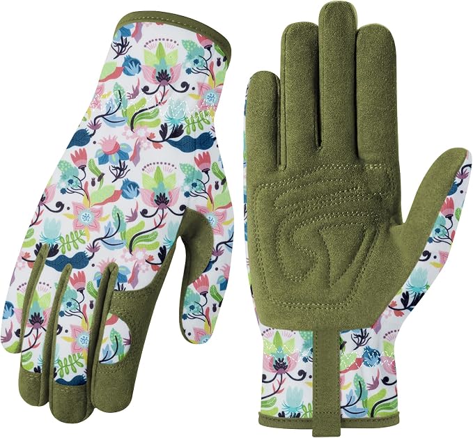 Baidast Gardening Gloves for Women, Breathable Leather Garden Gloves with Grip, Thorn Proof Work Gloves