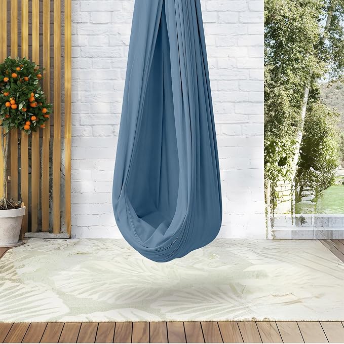 Sensory Swing, Indoor Outdoor Cuddle Hammock for Kids and Adults, with Heavy Duty Hardware, 360° Swivel, Calming Swing for Autism, ADHD and Sensory Integration