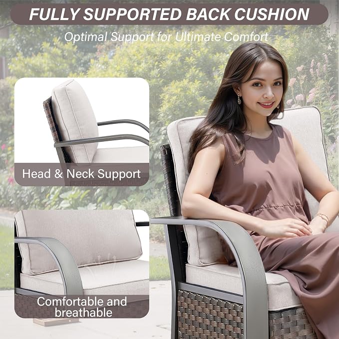 Belord Outdoor Swivel Rocker Patio Chairs Set of 2