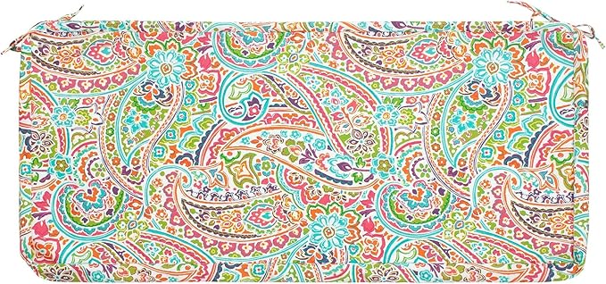 FUNHOME Outdoor Cushion Covers,42" x 18" x 3", No Insert! Patio Cushion Covers Replacement for Outdoor Furniture,Water Resistant Patio Bench Loveseat Covers 1 Pack, Melora Paisley(Covers ONLY)