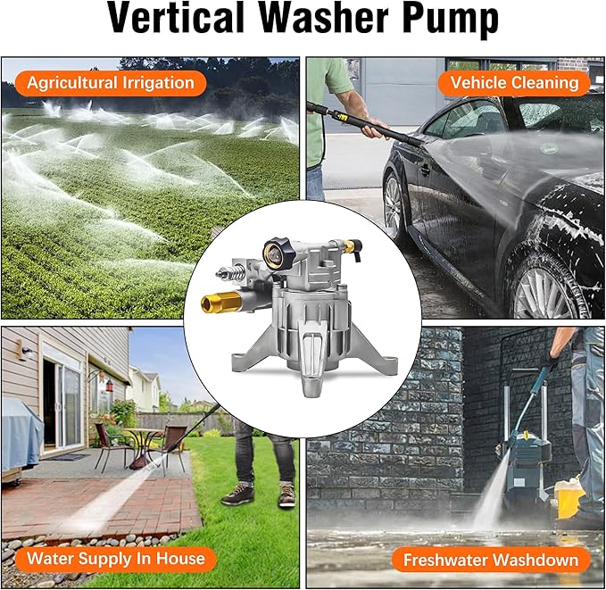 7/8" Shaft Vertical Pressure Washer Pump 2600-3400 psi, Max 3400PSI 2.5GPM Pumps Replacement for Pressure Power Washer, Compatible with Honda, GCV160, Homelite, Troybilt, Simpson, Briggs&Stratton