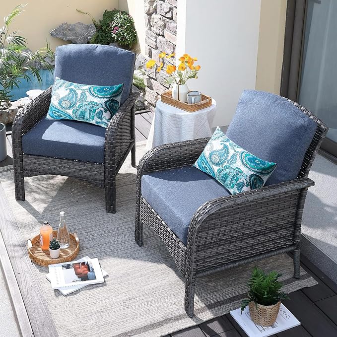 2 Pack Waterproof Outdoor Pillows, 12x20 Outdoor Lumbar Pillows | Patio Furniture Pillows, Decorative Throw Pillows, Waterproof &Fade Resistant, Removable & Washable, Paisley Blue