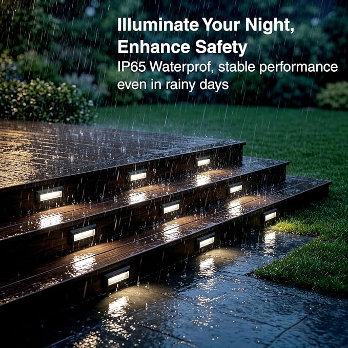 ZONK Outdoor Indoor Step Stair Lights, 110V-240V Line Voltage Waterproof IP65 2W 4000K Neutral White Lighting Landscape Lights for House, 1Pack