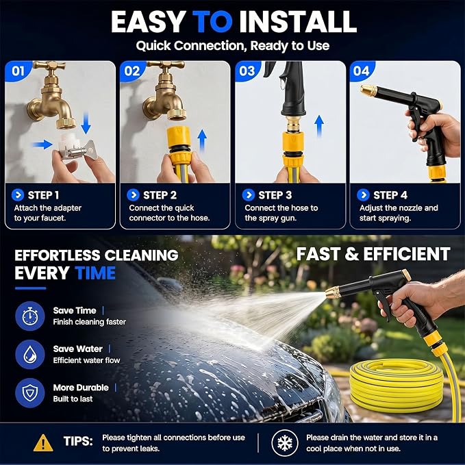 High Pressure Sprayer for Car Wash & Patio Cleaning, Easy Outdoor Watering Tool for Homeowners (AA)