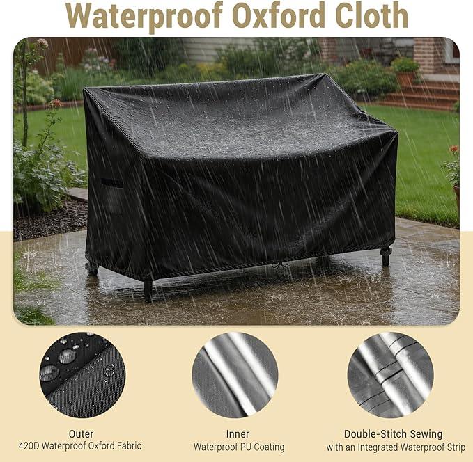 Outdoor Couch Cover Waterproof, Outdoor Sofa/Loveseat/Patio Furniture Cover - 79"W x 40"D x 35"H