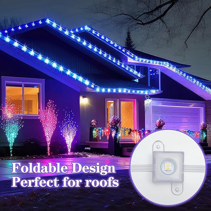Beeveer 40 Light Clips for Govee H705 H805 with 80 Screws Mounting Clips Compatible with Govee Permanent Outdoor Lights Extension(Clear)