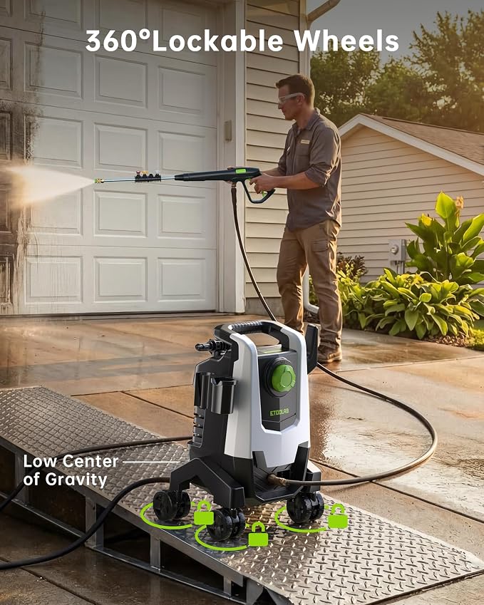 Pressure Washer, 5000PSI 3.0GPM Power Washer with 35FT GFCI Power Cord,Foam Cannon,4 Quick Connect Nozzles, 23FT Hose High Pressure Washer for Cars, Fences, Patios, and Driveway