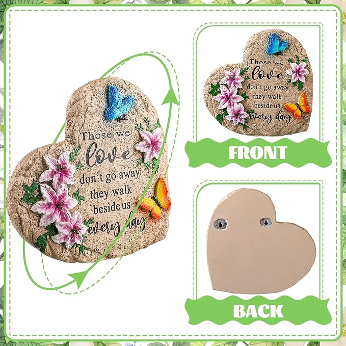Jetec 10 Inch Memorial Garden Stone Sympathy Gift for Loss of Loved One Stepping Stones for Garden Decor Those We Love Don't Go Away Memorial Bereavement Condolence Gifts for Outdoors