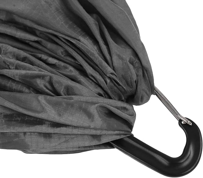 Portable Parachute Camping Hammock, Lightweight Outdoor Hammock with Aluminum Snap Hooks and Storage Bags, Compact Foldable Design for Hiking Backpacking Travel (Gray)