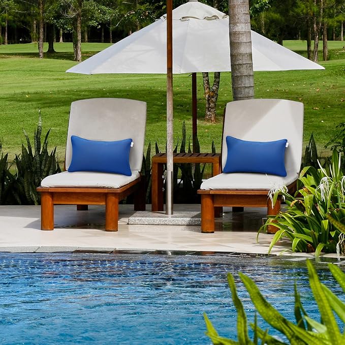 JMGBird Blue Outdoor Pillows Waterproof Outdoor Throw Pillows with Insert (Pack of 2)