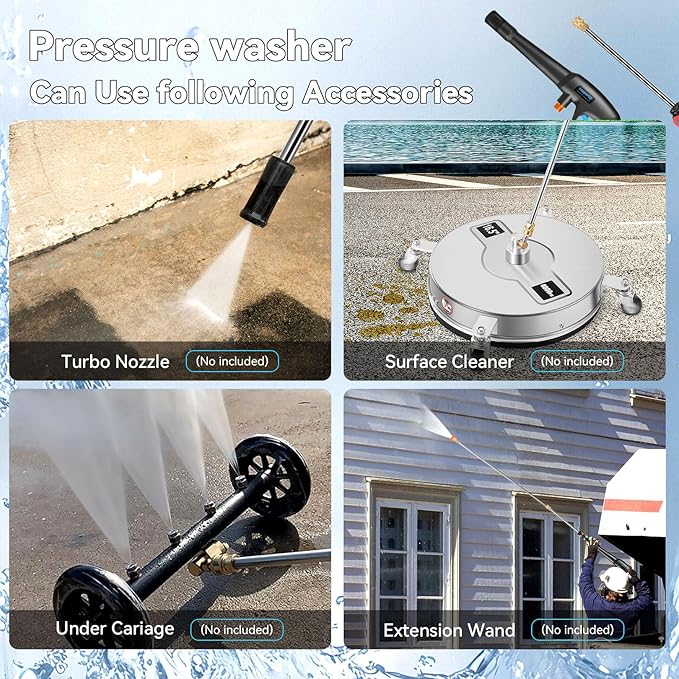 5000 PSI Adjustable Electric Pressure Washer, 2026 New Power Washer Pressure Adjustable (2500PSI-5000PSI) with 33ft Pressure Hose, 4 Nozzle and Detergent Tank for Cars, Upgraded Blue