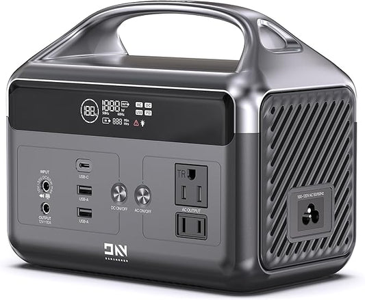 DaranEner Portable Power Station, 192Wh LiFePO4 Battery Backup Solar Generator with w/2 300W (Peak 600W) AC Outlets, USB-C PD 60W Fast Charge, Power Bank for Camping, Outdoor, Home,Emergency