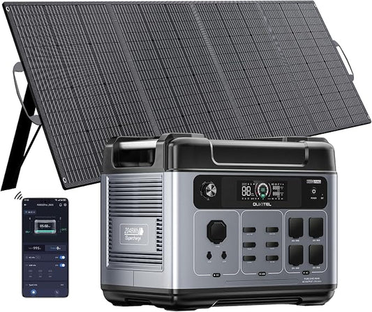 OUKITEL P2001 Pro 3200W/2048Wh Power Station With 200W Solar Panel, Solar Generator with 4 AC Outlets (6400W Peak), 1.5H Full Charging, APP Control Battery Backup for Home, Camping