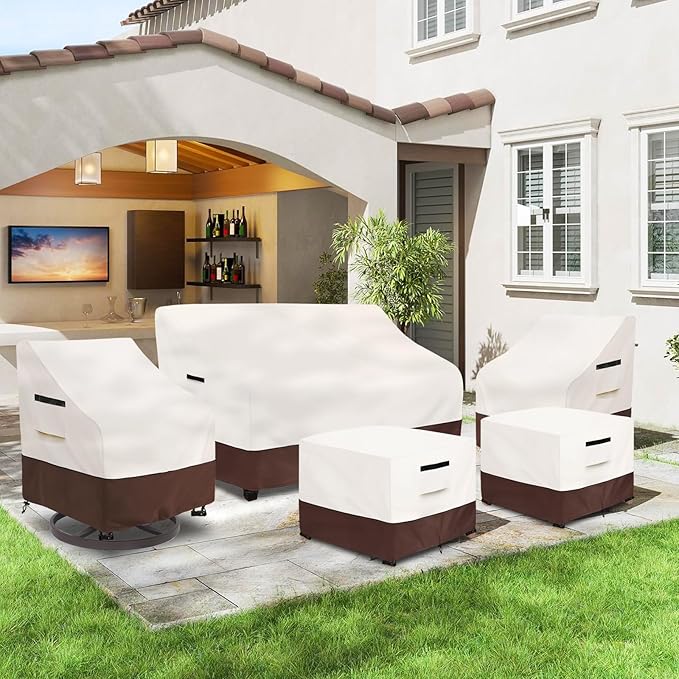 Outdoor Couch Covers,76 Inches Outdoor Sofa Cover, Waterproof Patio Furniture Cover,Furniture Covers for Patio Seating (Beige)