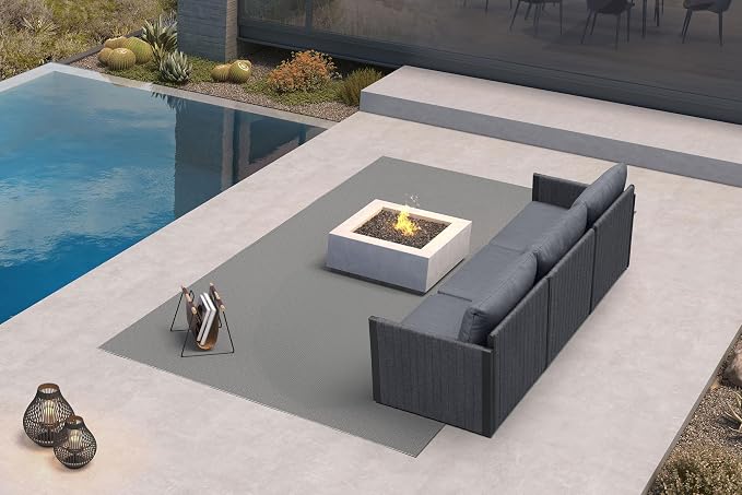 PURPLE LEAF 3 Pieces Small Conversation Set All Weather Outdoor Couch Sectional Set with Cushion Patio Conversation Sets for Garden Poolside Backyard Gray