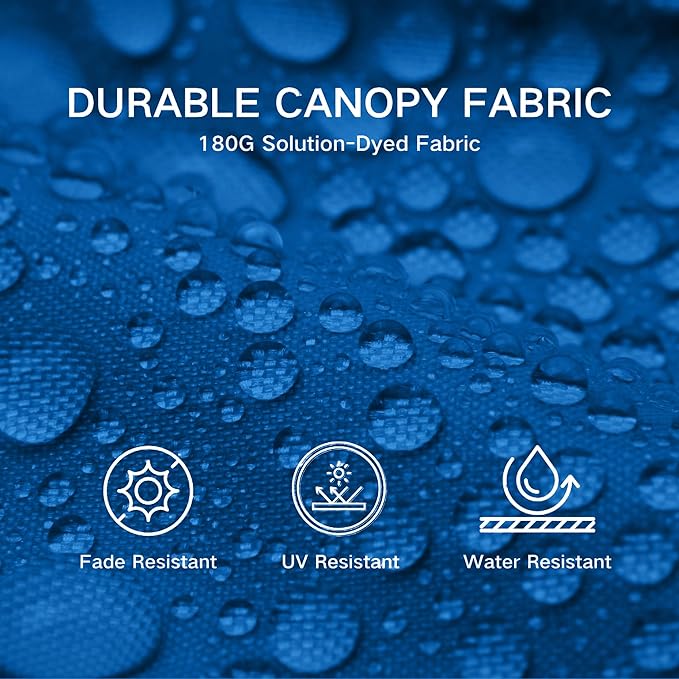 Kingdura 10ft 3-Tier Patio Umbrella with Solar Lights, Table Umbrella Outdoor Patio with Easy Crank & Tilt, 8 Sturdy Ribs, UV Protection, 32 LED Lights for Deck, Poolside, Market (Royal blue)