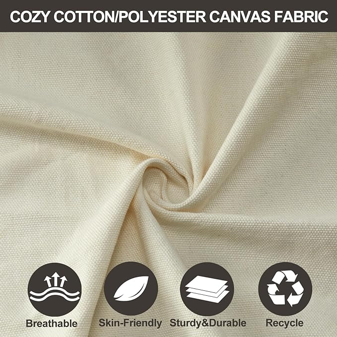 JoyView Brazilian Hammock for Single Person - 78.8x39.4” Portable Cotton Hammock with Hanging Ropes & Carry Bag Large for Patio 300LBS Capacity Perfect for Outdoor/Indoor - Natural White