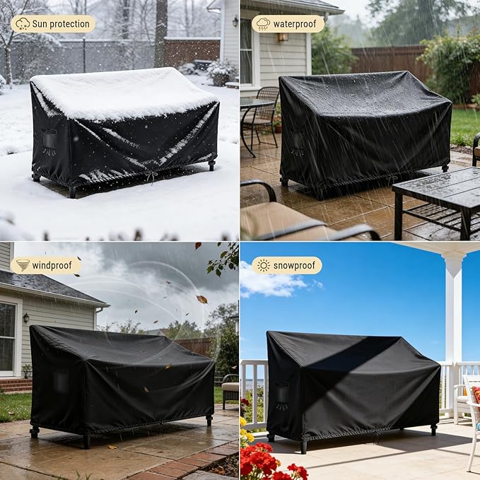 Outdoor Couch Cover Waterproof, Outdoor Sofa/Loveseat/Patio Furniture Cover - 76"W x 32"D x 31"H