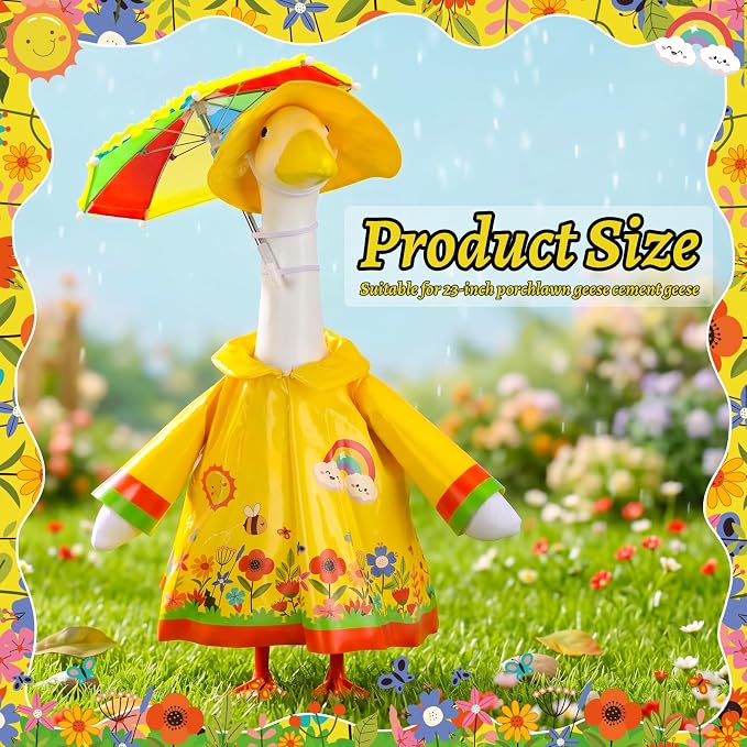 Porch Goose Outfit Summer Hawaiian Fishing Porch Goose Outfit Clothes Costume for 23 In Statue Garden Yard Decor