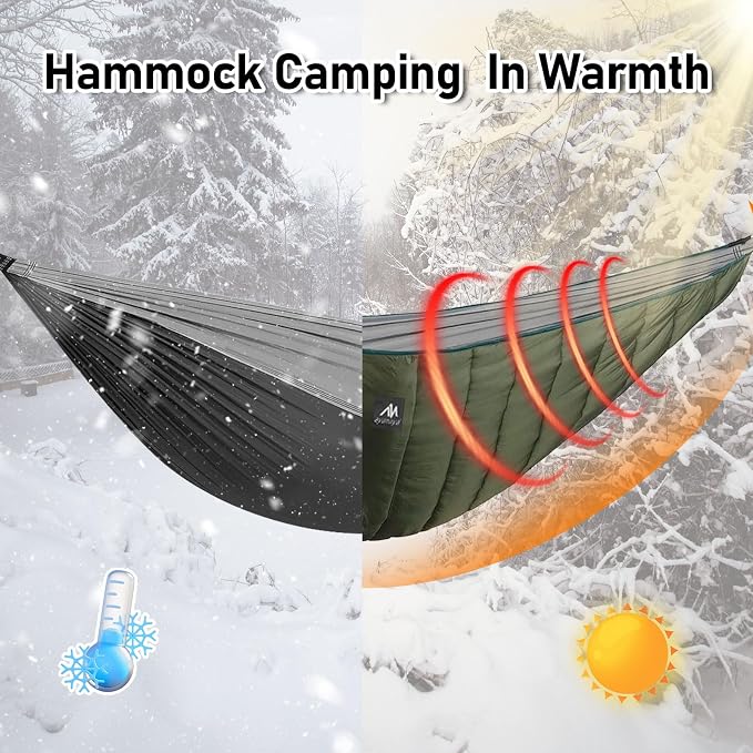 AYAMAYA Single Hammock Underquilt Green + Hammock Bug Net with Hanging Bag