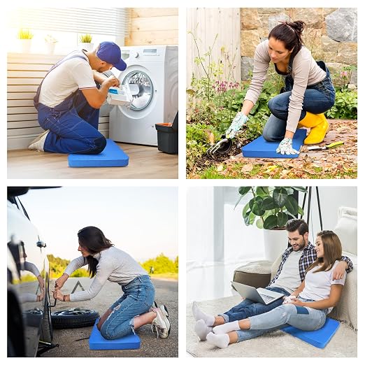 HOOPLE 2 Pack Extra Thick Kneeling Pad, Large Foam Kneeling Cushion for Gardening, Bathing, Exercise, Yoga & Garage Work, Waterproof Comfort Knee Mat, Durable Outdoor Garden Kneeler 17.5 x 11 x 1 Inch