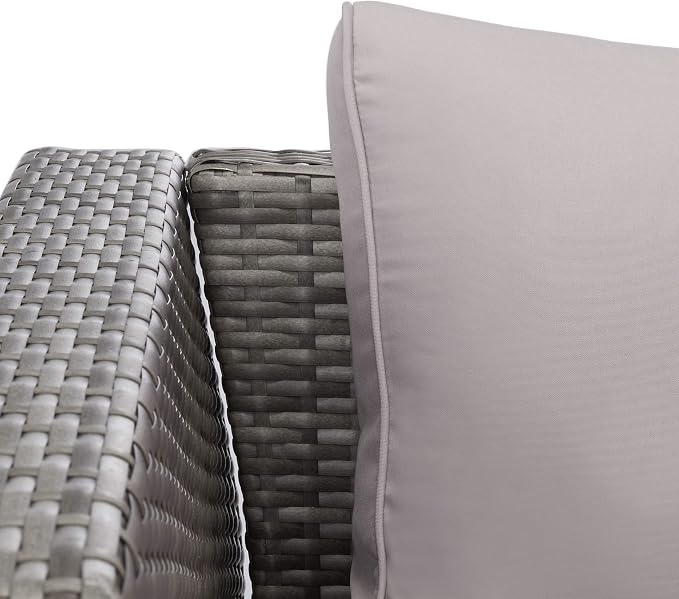SAFAVIEH Outdoor Collection Helga Grey/Grey Wicker Conversation Patio Set