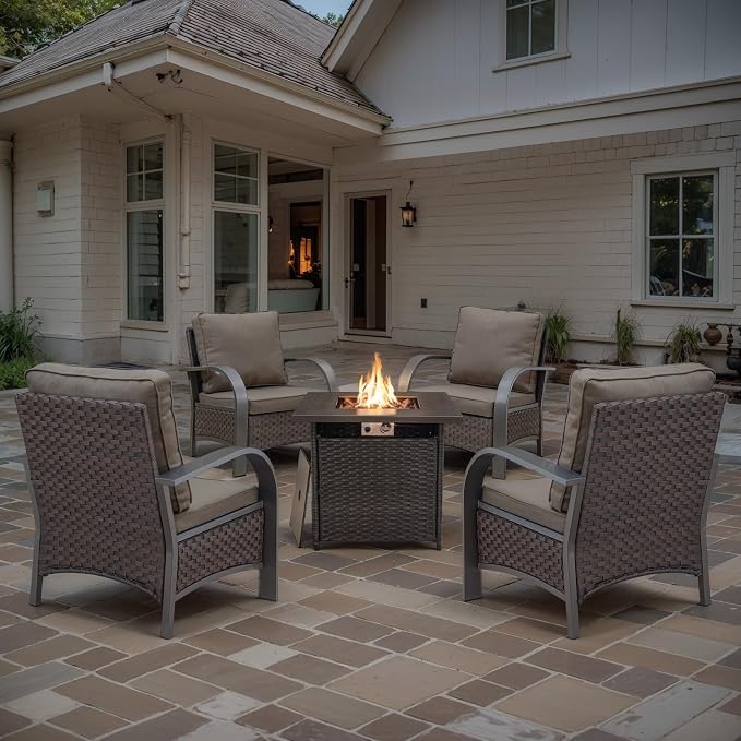Belord Wicker Patio Chairs Set of 2-300LBS Weight Capacity Oversize Outdoor Patio Chairs with High Backrest Metal Curved Armrest, All Weather PE Rattan Outdoor Seating for Porch Deck Backyard