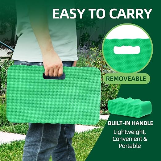 Ohuhu Premium Thick Kneeling Pad, 2-Pack Large Comfortable Gardening Knee Mat with 2 Different Surfaces, Extra Thick Knee Cushion Kneeler for Gardening, Work, Baby Bath, Exercise